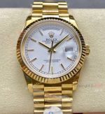 Rolex 8+ Factory DayDate 1-1 Best Edition Gain Weight 140g Gold-White Copy Watch
